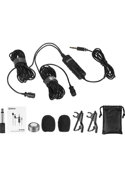 Boya By - M1DM Çift Yönlü Lavelyer Mikrofon 3.5mm Pluğu Çoklu Cihazlar Için (Yurt Dışından)