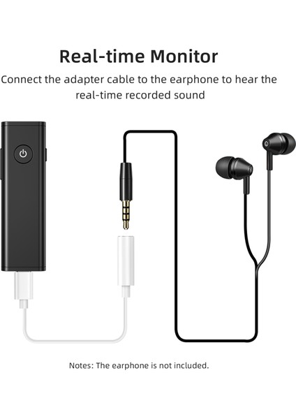 Mini Kablosuz 2.4g Lavalier Mikrofon Gürültü Azaltma Gerçek Zamanlı Ses Monitörü (Yurt Dışından)