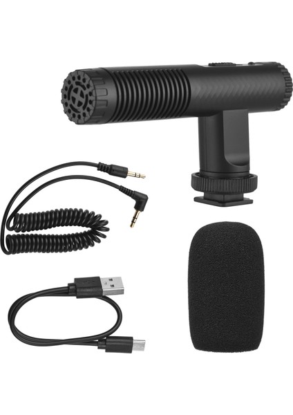 Taşınabilir Stereo Mikrofon Kameralar Için 3.5mm Şarj Edilebilir Takılı Tip (Yurt Dışından)