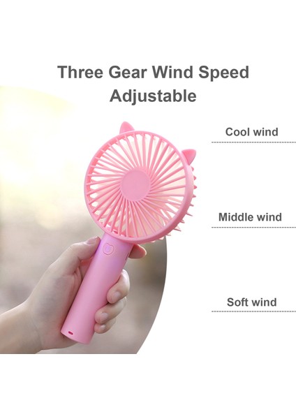 Mini Taşınabilir 3 Hızlı Ayarlanabilir USB Şarj Edilebilir Fan (Yurt Dışından) fırsatları