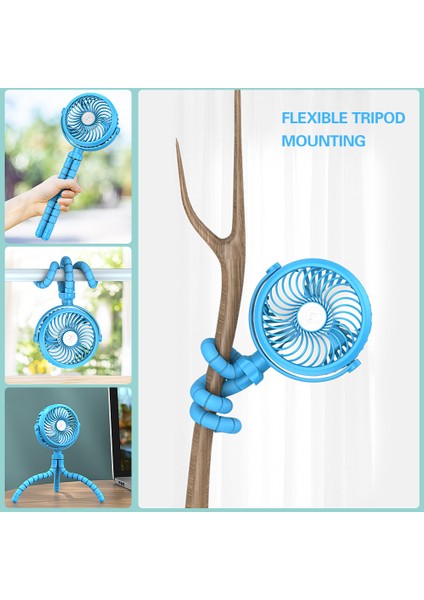 USB Şarj Edilebilir Mini Fan 3 Hız 360 Derece Dönüşlü Kişisel Soğutma Fanı (Yurt Dışından)