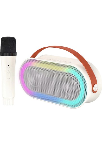 Mini Bt Karaoke Makinası Kablosuz Mikrofonlar Renkli Işık Efekti (Yurt Dışından)