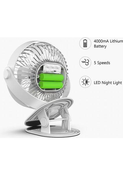 360° Ayarlı Kırılabilir 5 Hızlı USB Soğutma Fanı (Yurt Dışından)
