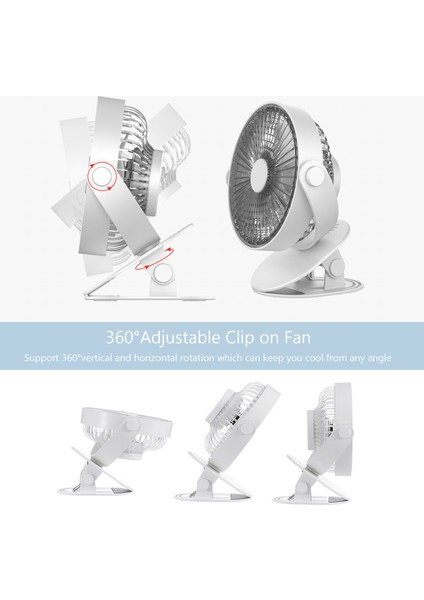 360° Ayarlı Kırılabilir 5 Hızlı USB Soğutma Fanı (Yurt Dışından)
