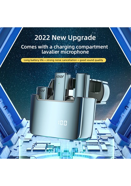 Cep Telefonu Için Mini Kablosuz Lavalier Mikrofonu 360° Şeffaf Gürültü Azaltma (Yurt Dışından)