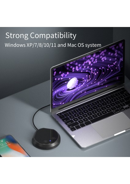 Masaüstü USB Konferans Hoparlörü 360° Yönsüz Pc Için Tak ve Kullan (Yurt Dışından)