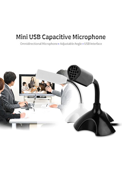 Mini USB Bağlı Kapsıtif Mikrofon - Sesli Sohbet Için Siyah (Yurt Dışından)