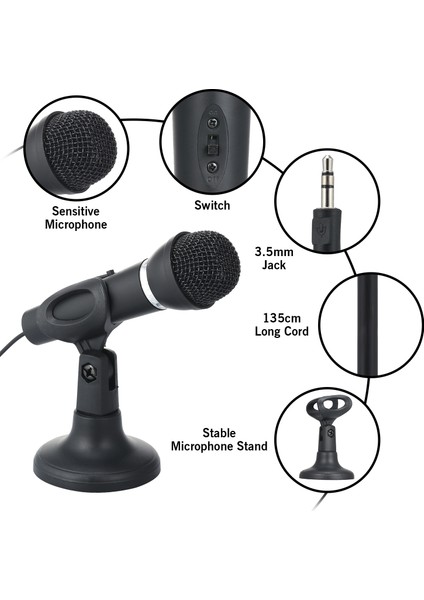 Oynanabilir Kayıt Için Standlı Mini Mikrofon (Yurt Dışından)