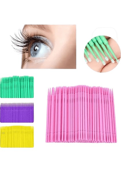 100PCS Swab Mikro Fırça Tek Kullanımlık Mikrobrush Aplikatörleri Kirpik Uzantıları Mikro Fırça: Mavi (Yurt Dışından)