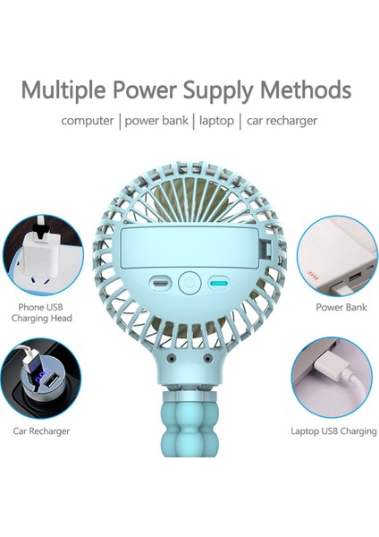 Mini Taşınabilir Ahtapot Şekilli USB Şarjlı 3 Hızlı Fan (Yurt Dışından)