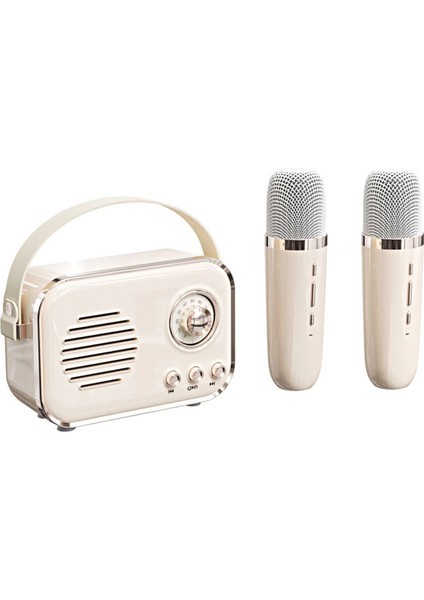 Retro Mini Taşınabilir Kablosuz Bluetooth Sesli Karaoke Bütünleşik Hıfı Alt Ses Sistemi (Yurt Dışından)