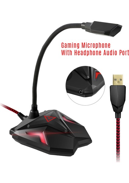 USB Bilgisayar Mikrofonu 360° Ayarlı Omnidirectional Boyun (Yurt Dışından)