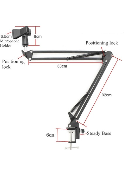 BM-800 Sıkıştırmalı Mikrofon Kayıt Için USB Montaj Stand Seti Siyah Altın (Yurt Dışından) fırsatları