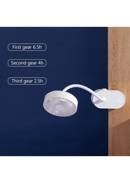 LED Gece Işığı Ile 360° Esnek 3 Hızlı Masaya Takılabilir Fan (Yurt Dışından)