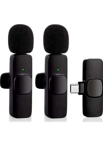 Telefon Için Kablosuz Lavalier Mikrofon USB - C Gürültü Azaltma Tak ve Kullan (Yurt Dışından)