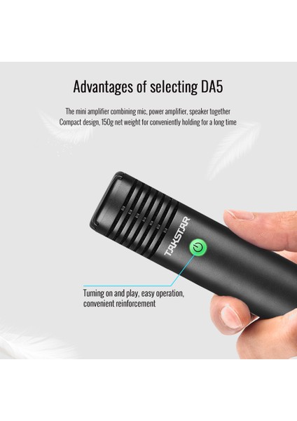 Takstar Da5 Mini El Amplifikatörü 3 Iç 1 5W Dahili Şarj Edilebilir Pil (Yurt Dışından)
