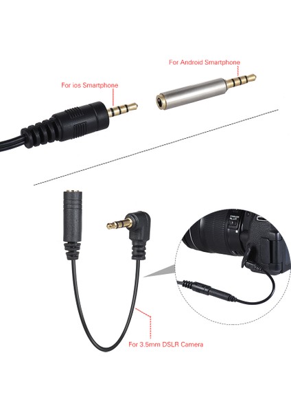 Arımıc Iki Başlı 4,9 Fit Içevrensel Lavalier Mikrofon (Yurt Dışından)
