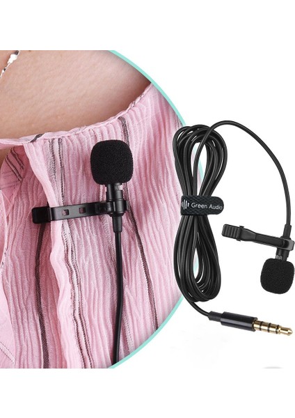 Mini Lavalier Mikrofon 3.5mm Şarjı 2m Uzatma Kablosu (Yurt Dışından)