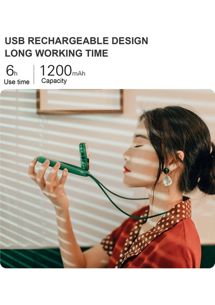 Taşınabilir Asılı Boyun Fanı 180 Derece Katlanabilir 3 Hızlı (Yurt Dışından) indirimleri