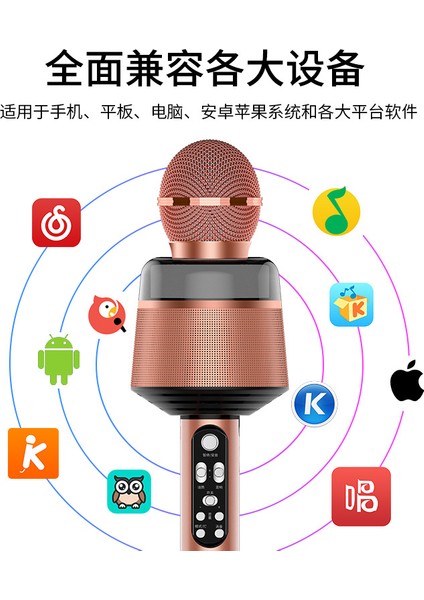 Q008 Kablosuz Bluetooth Mikrofon Kraliyet Mavisi Ses Değiştirici Karoke (Yurt Dışından) indirimleri