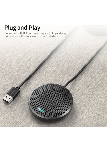 Canlı Yayın Için Tam Yönlü Kondansatör USB Mikrofonu Siyah (Yurt Dışından)