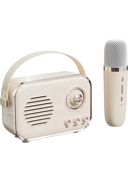 Retro Mini Taşınabilir Kablosuz Bluetooth Karaoke Hoparlörü Hıfı Alt Sesli Hoparlör (Yurt Dışından)