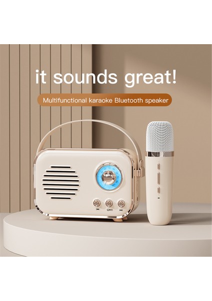 Retro Mini Taşınabilir Kablosuz Bluetooth Karaoke Hoparlörü Hıfı Alt Sesli Hoparlör (Yurt Dışından) indirimleri