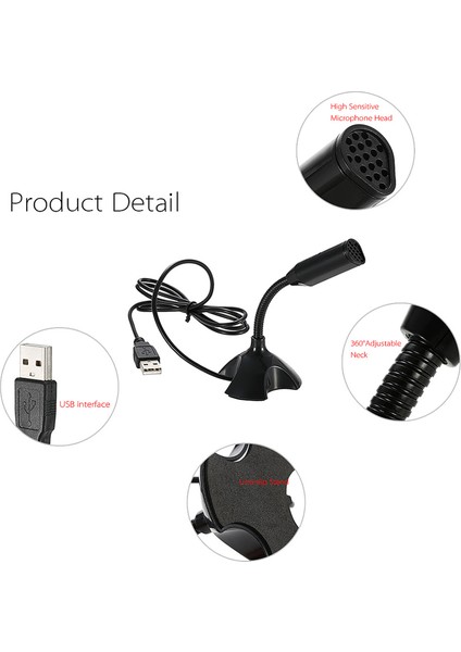 USB Masaüstü Mikrofonu 360° Ayarlanabilir Sesli Sohbet Desteği (Yurt Dışından) indirimleri