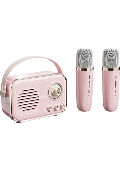 Retro Mini Taşınabilir Bluetooth Hoparlör Şarkı Sözleriyle Şarkı Söyleme Bütünleşik Makinesi Hıfı Alt Sesi (Yurt Dışından)
