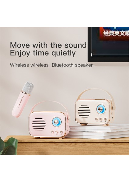 Retro Mini Taşınabilir Bluetooth Hoparlör Şarkı Sözleriyle Şarkı Söyleme Bütünleşik Makinesi Hıfı Alt Sesi (Yurt Dışından) fiyatları