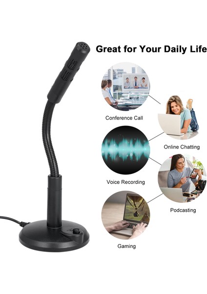 USB Masaüstü Mikrofonu Tak ve Çalıştır Her Yönlü (Yurt Dışından)