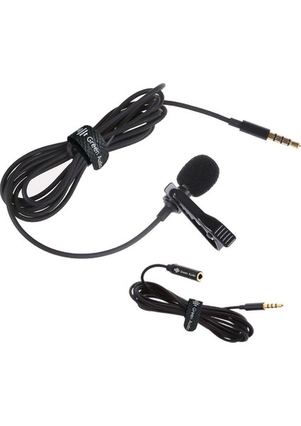 Mini Lavalier Mikrofon 3.5mm Şarjı 2m Uzatma Kablosu (Yurt Dışından)