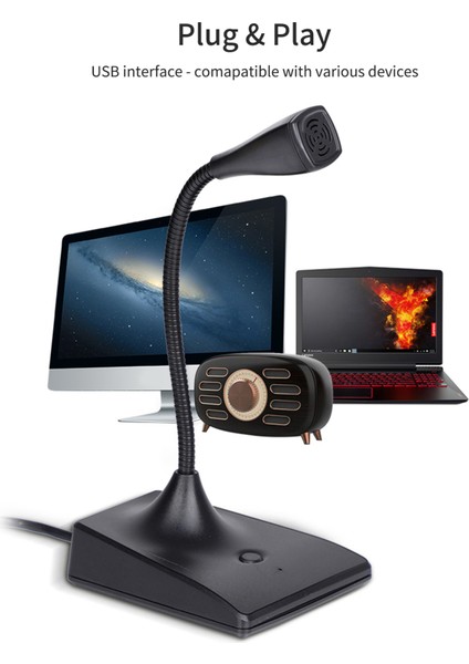 USB Bilgisayar Mikrofonu 360° Her Yönlü Tak ve Kullan (Yurt Dışından)