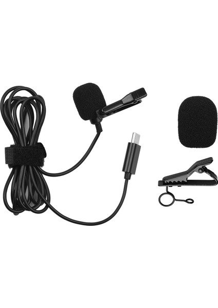Kayıt Için 1,5m Kablo Ile Omnidirectional Kondansatör Tip-C Mini Lavalier Mikrofon (Yurt Dışından)