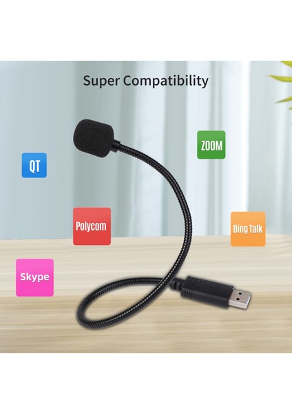 USB Bilgisayar Mikrofonu 360° Her Yönlü Tak ve Kullan (Yurt Dışından)