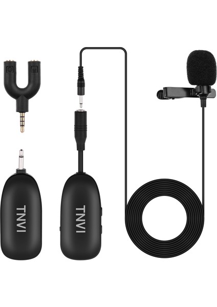 Tnvı V1 2.4g Kablosuz Mikrofon Sistemi Mini Şarj Edilebilir 3.5mm Takılı (Yurt Dışından)