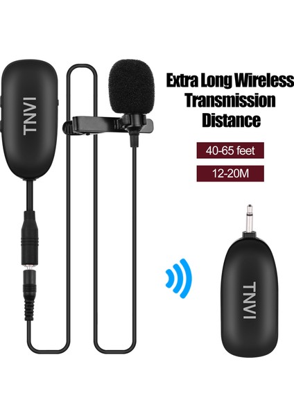 Tnvı V1 2.4g Kablosuz Mikrofon Sistemi Mini Şarj Edilebilir 3.5mm Takılı (Yurt Dışından)