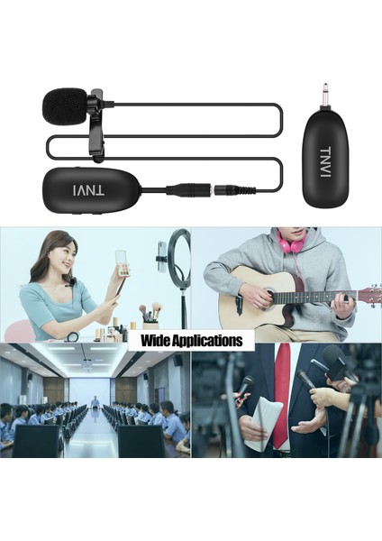 Tnvı V1 2.4g Kablosuz Mikrofon Sistemi Mini Şarj Edilebilir 3.5mm Takılı (Yurt Dışından)
