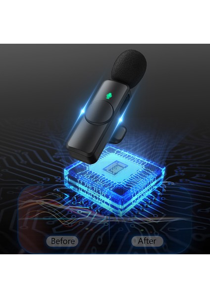 Kablosuz Lavalier Mikrofon Gürültü Azaltma 360° Yönlü (Yurt Dışından)