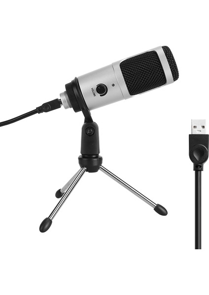 Kondansörlü USB Mikrofon, Karaoke Kaydı Için Tak ve Çalıştır (Yurt Dışından)