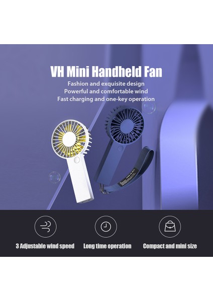 Vh Mini El Fanı 3 Hız Ayarlı USB Şarj Edilebilir (Yurt Dışından) fiyatları
