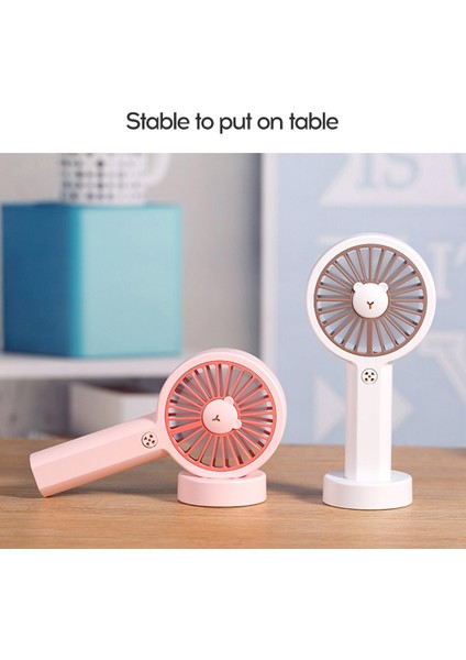 Mini El Ile Tutulabilen USB Fan Sevimli Ayı Şekilli 3 Vites Ayarlı (Yurt Dışından)