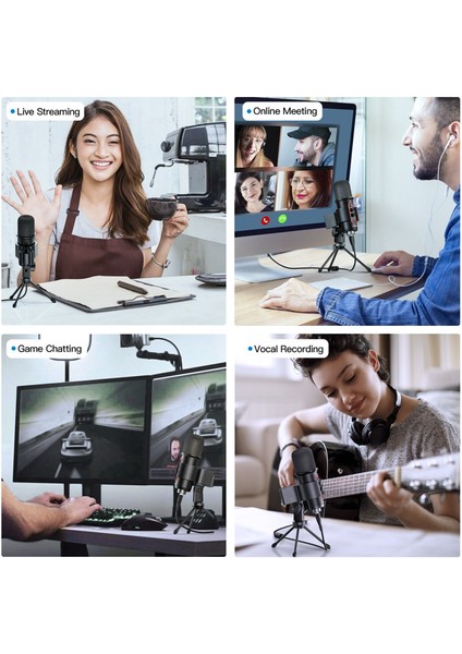 USB Konsenser Oyun Mikrofonu Rgb Işık (Yurt Dışından)