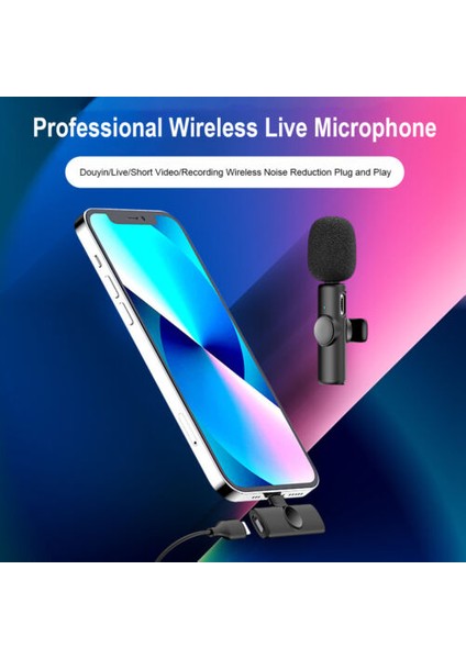 iPhone ve Android Için Mini Kablosuz Lavyal Mikrofon (Yurt Dışından)