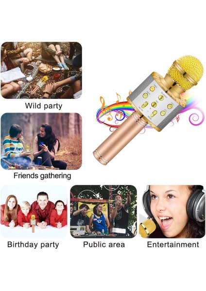 WS858L K Pop Müziği Için Aydınlatmalı Kondansatör Mikrofon (Yurt Dışından)