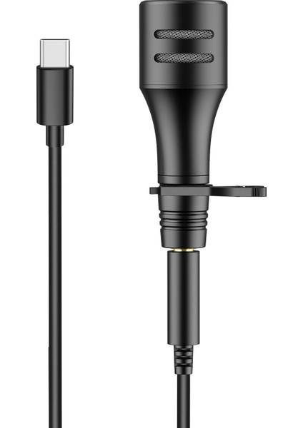 Iedistar Lavalier Akıllı Telefon Mikrofonu Type - C Takma Cvc Aktif Gürültü Azaltma Köpük Kalkanı (Yurt Dışından)
