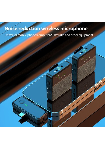2.4g Kablosuz Lavalier Mikrofon Sistemi Çift Mikrofon Gürültü Azaltma Tak ve Kullan (Yurt Dışından)