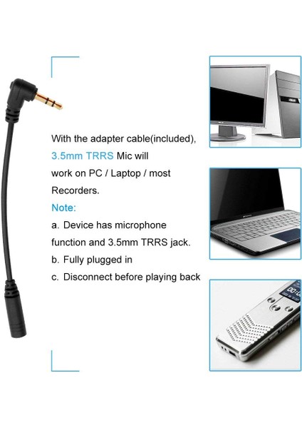 Taşınabilir Takılabilir Çok Yönlü Mikrofon 3.5mm Tak ve Oynat (Yurt Dışından)