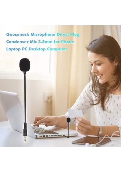 Kamışıklı Mikrofon Kondansatör Mikrofon Taşınabilir Tak ve Kullan 3.5mm Laptop Pc Için (Yurt Dışından)
