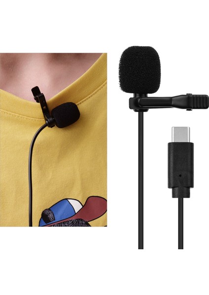 Kayıt Için Yönsüz USB Type-C Kollu Lapel Mikrofonu (Yurt Dışından)
